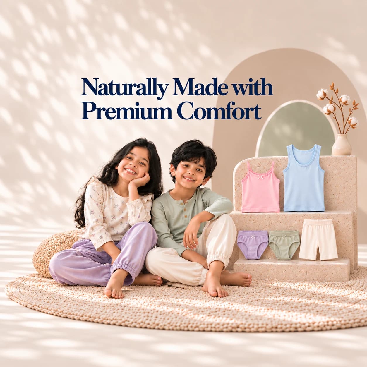 BIOMODE's complete storefront banner with children's innerwear collections