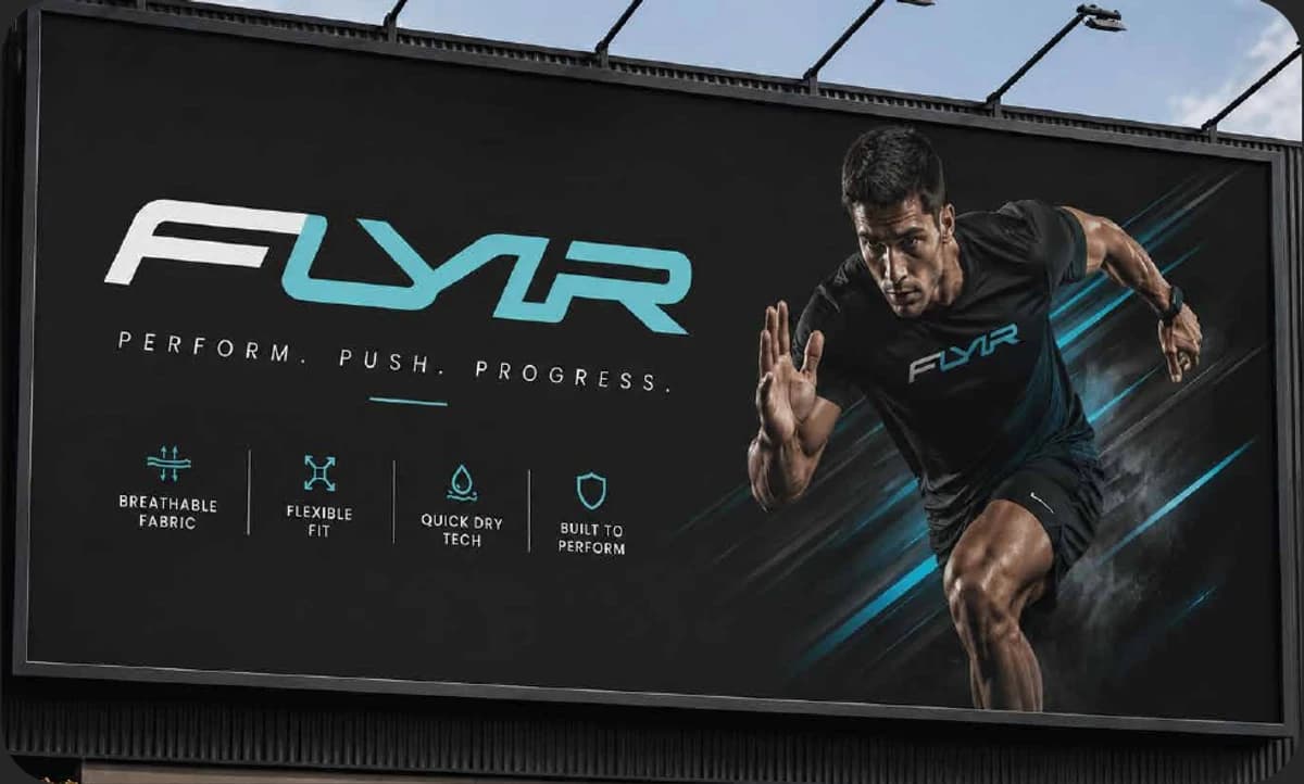 FLYIR brand identity application from its brand guidelines