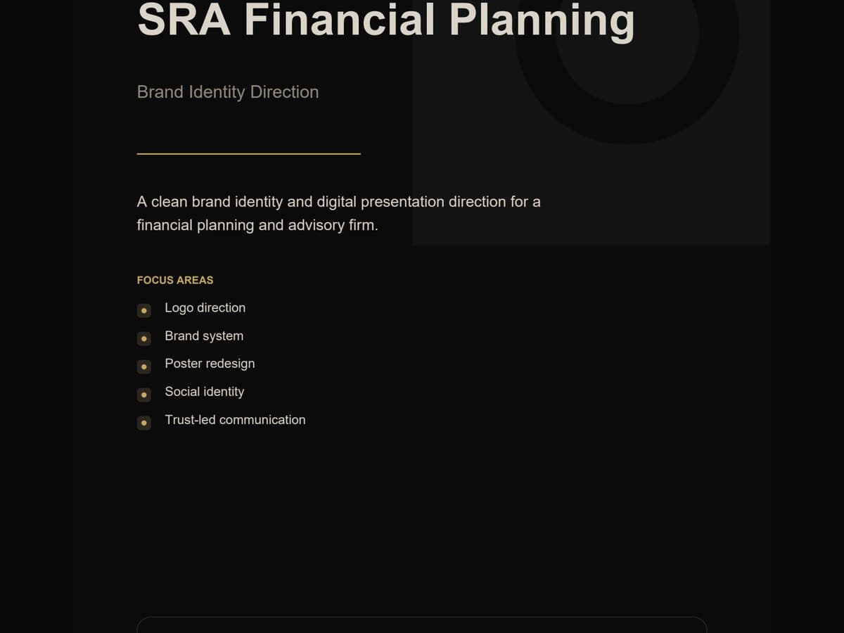 SRA Financial Planning brand identity preview