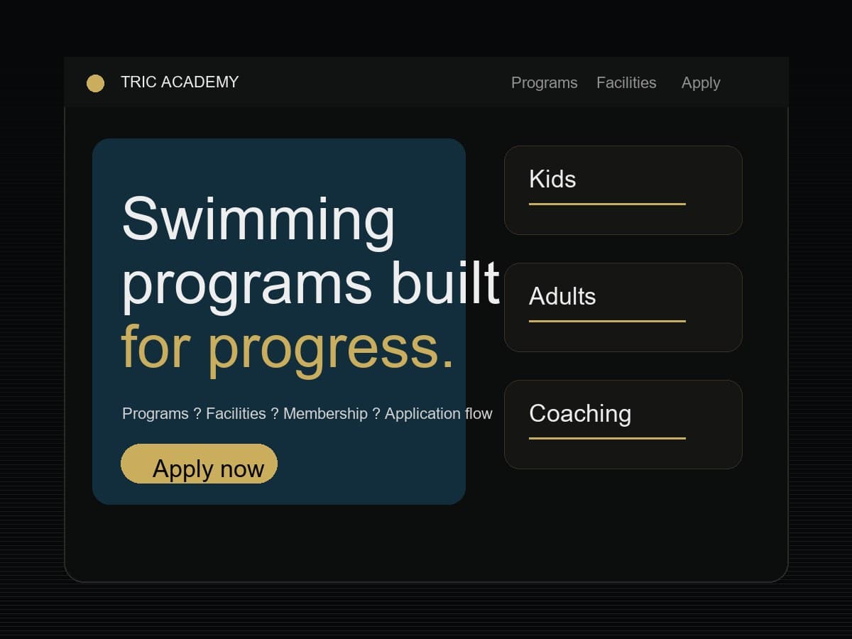 TRIC Academy website build preview